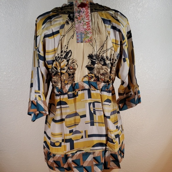 Johnny Was Tie Geo Kimono Top XS NWT - Picture 4 of 4
